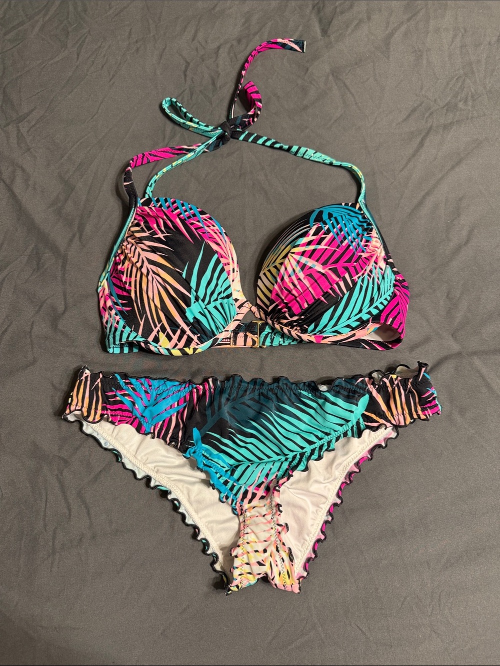 Shade & Shore Multicolor Tropical Print Bikini Set